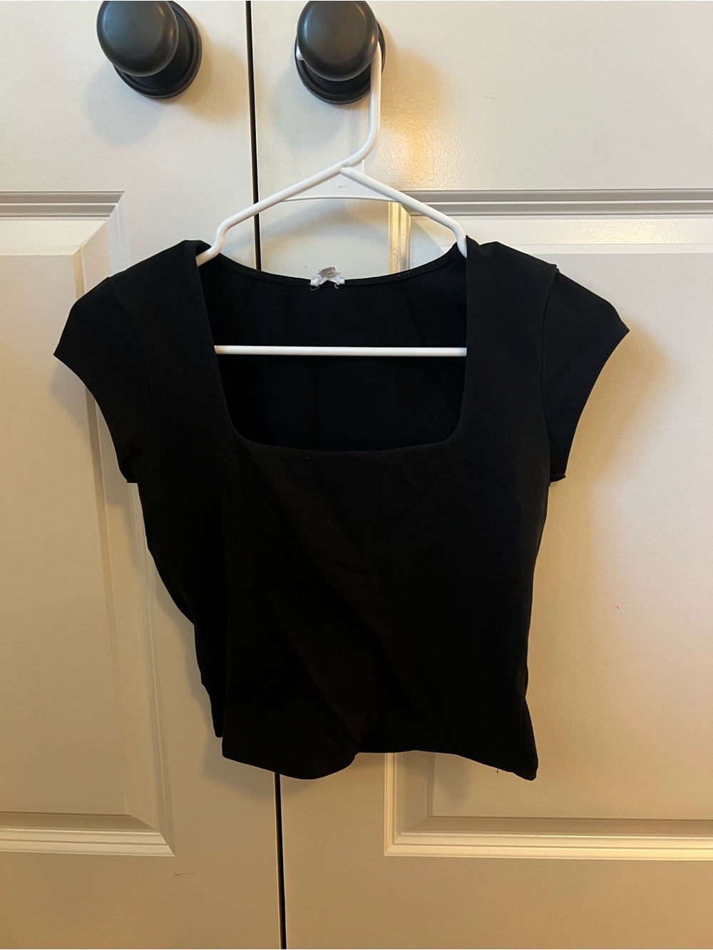 Black square neck top - Picture 2 of 4
